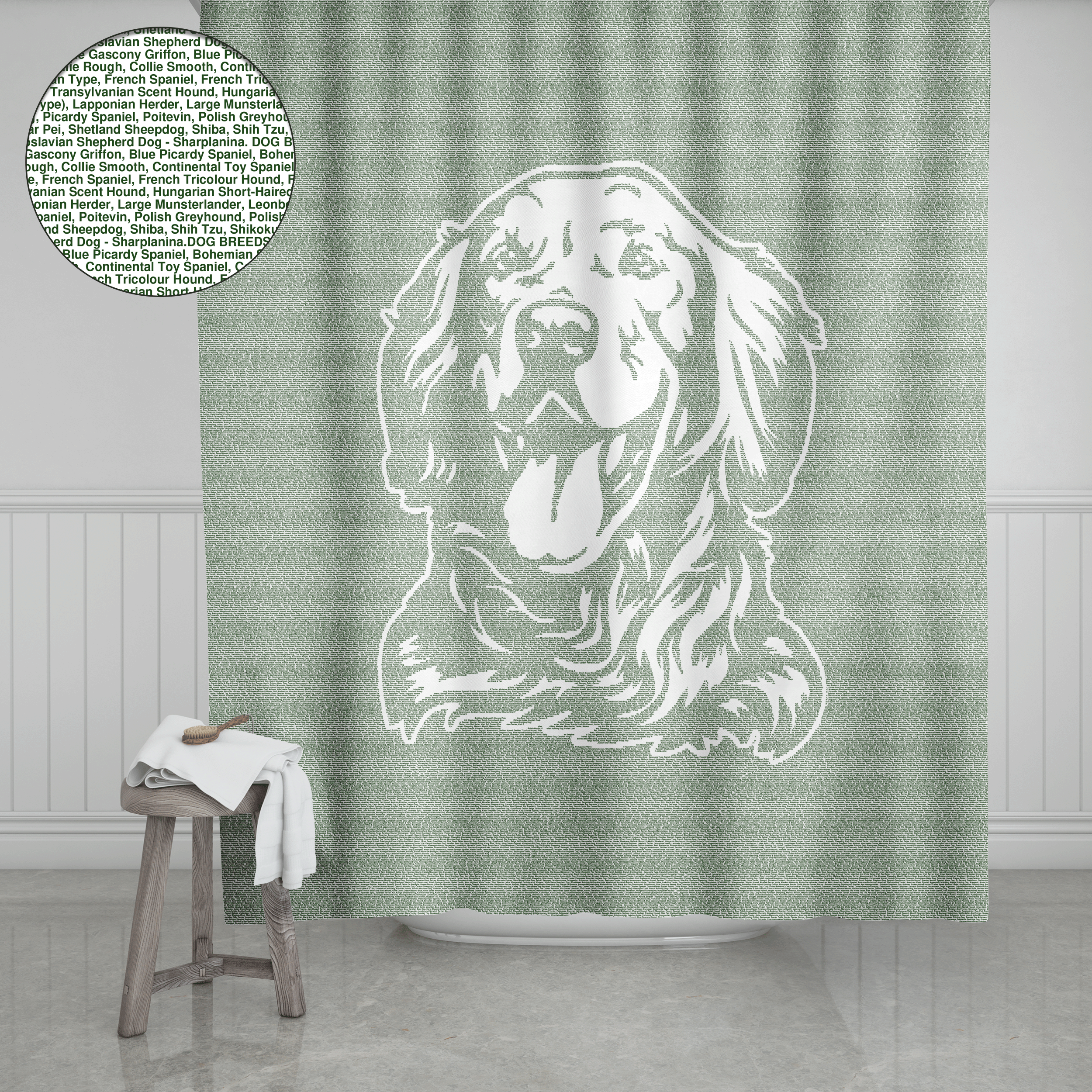 Litographs Dog Breeds Book Shower Curtain