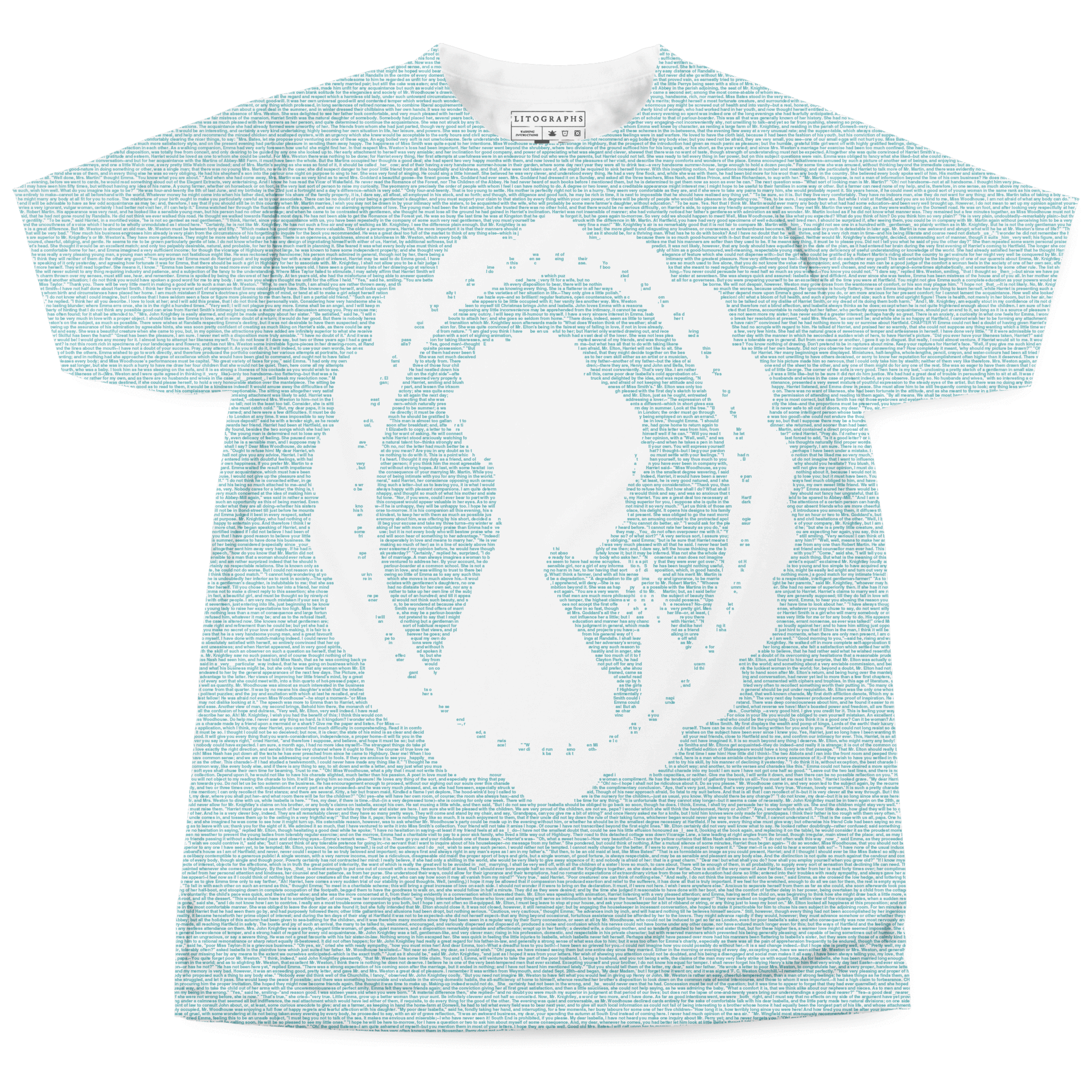 Unisex T-Shirts [Out of Print] Jane Austen / Emma Tee [Gilded] (Midnight Navy) L-1618-Womens-Crew-Puffin-in-