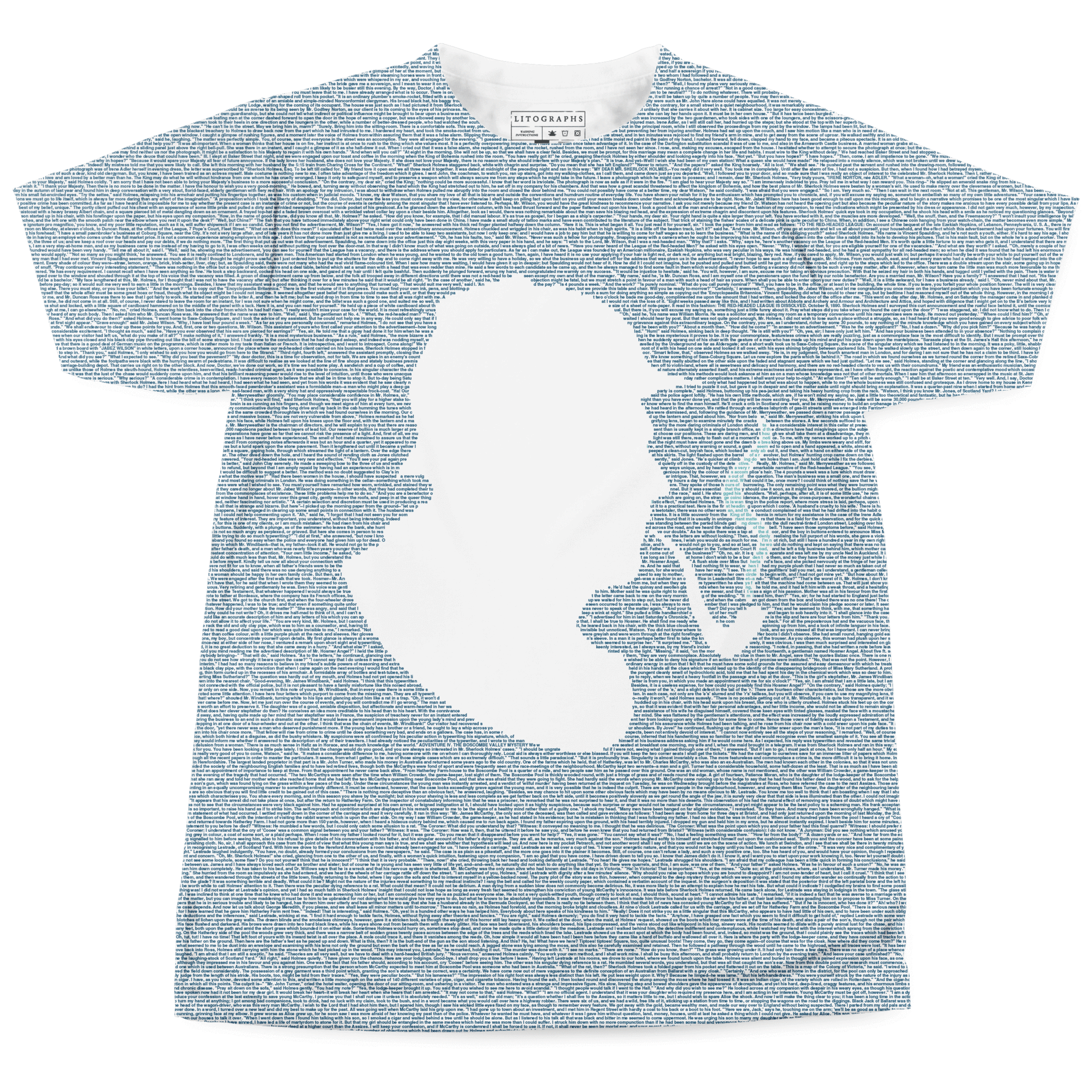 The Adventures of Sherlock Holmes by Arthur Conan Doyle Entire Book On T Shirt Best Gift for Readers and Book Lovers Litographs