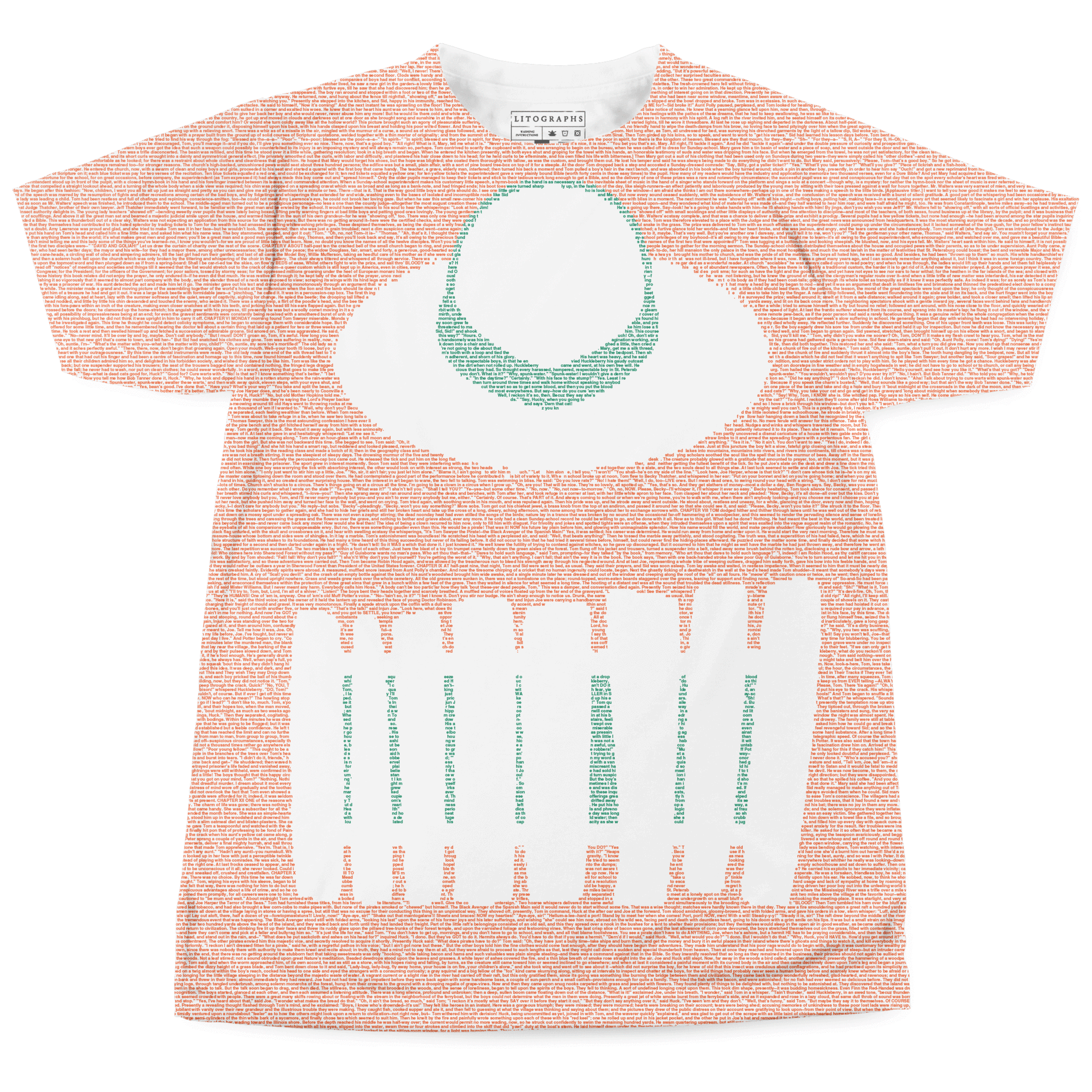 Litographs | The Adventures of Tom Sawyer | Book T-Shirt