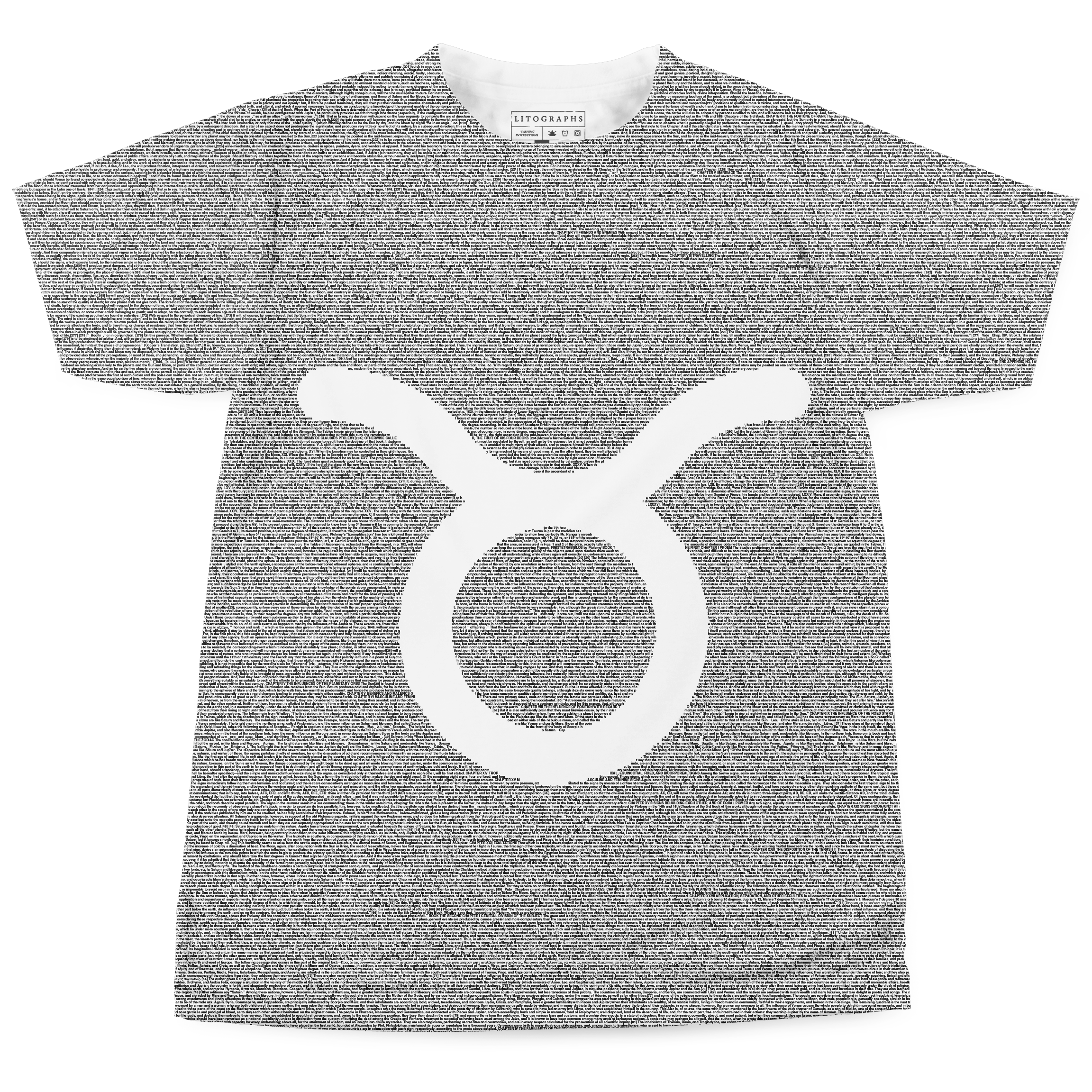 Zodiac signs: Taurus by - Entire Book On T-Shirt | Best Gift for Readers and Book Lovers | Litographs, image size:2304x2304