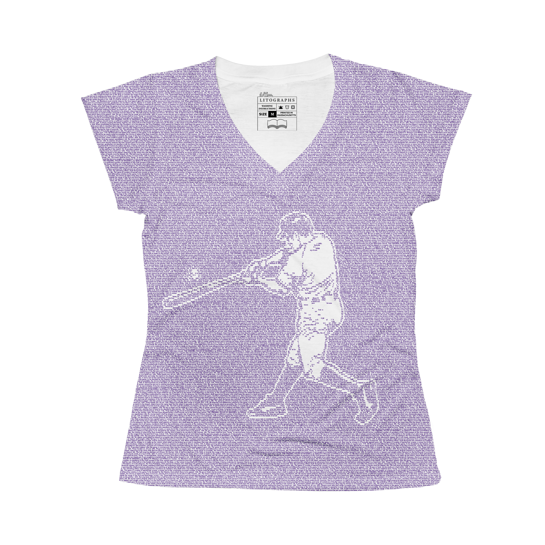 Litographs The Original Rules of Baseball Book T Shirt