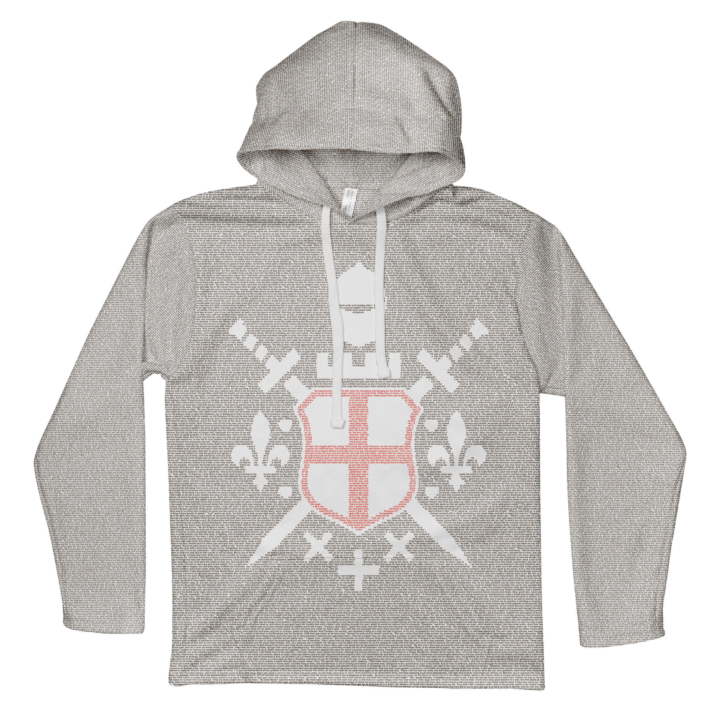 The Canterbury Tales by Geoffrey Chaucer Entire Book On Hoodie Best Gift for Readers and Book Lovers Litographs