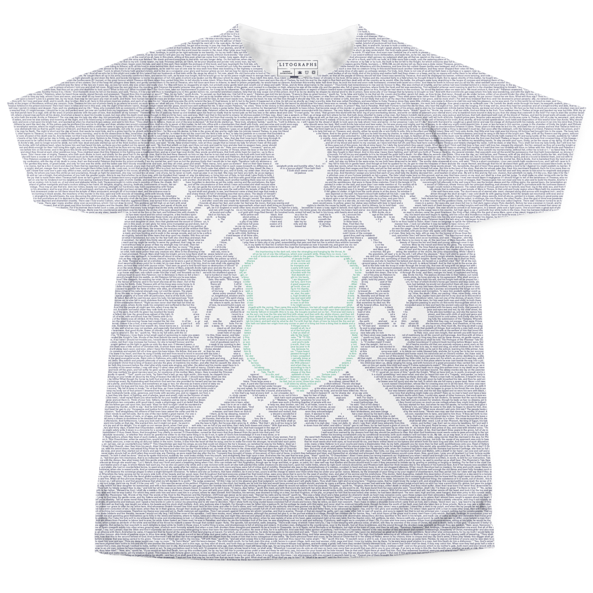 The Canterbury Tales by Geoffrey Chaucer Entire Book On T Shirt Best Gift for Readers and Book Lovers Litographs