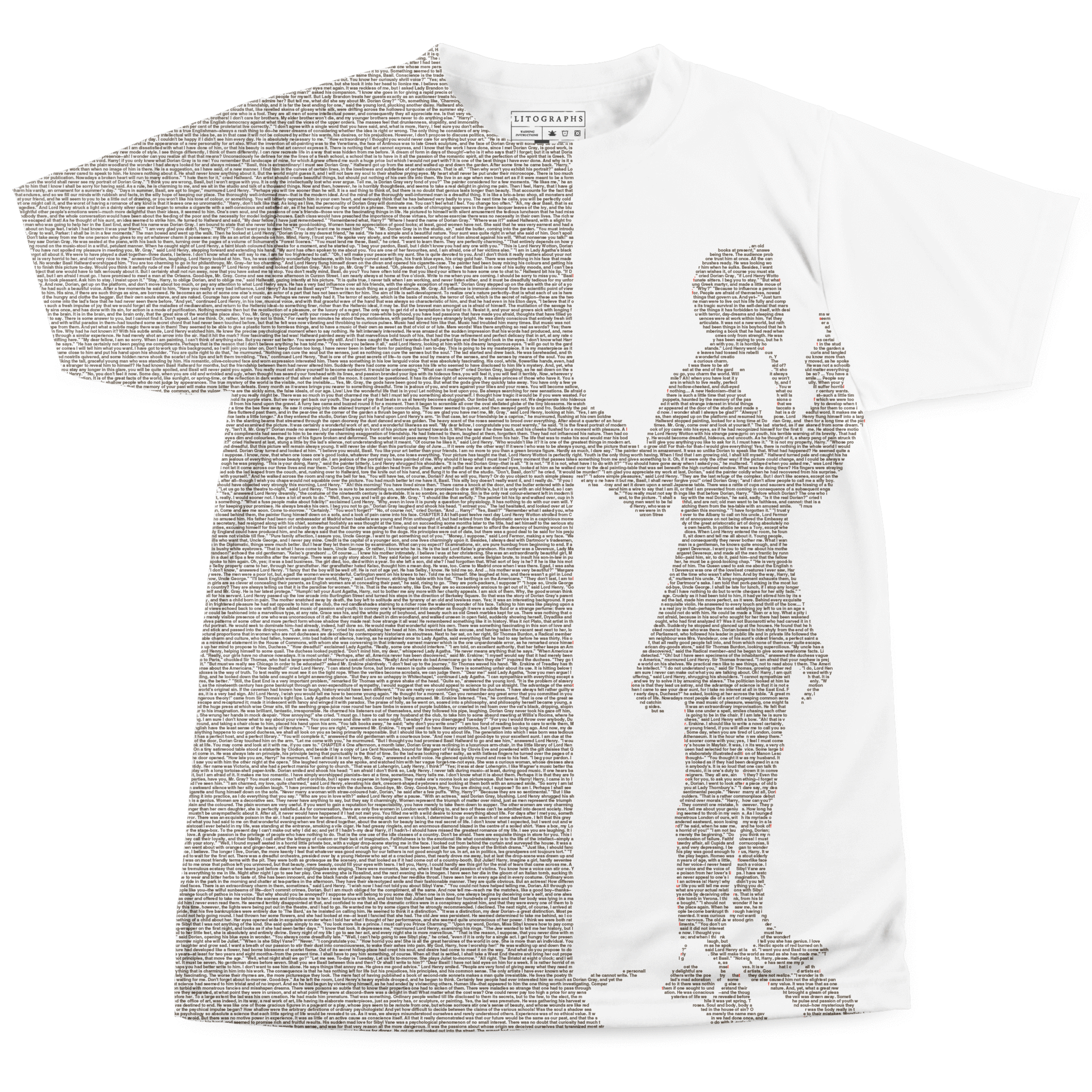 Women's T-Shirts [Out of Print] Oscar Wilde / The Picture of Dorian Gray Scoop Neck Tee [Gilded] (Black) (Womens) The Picture of Dorian Gray by Oscar Wilde Shirt, Heather
