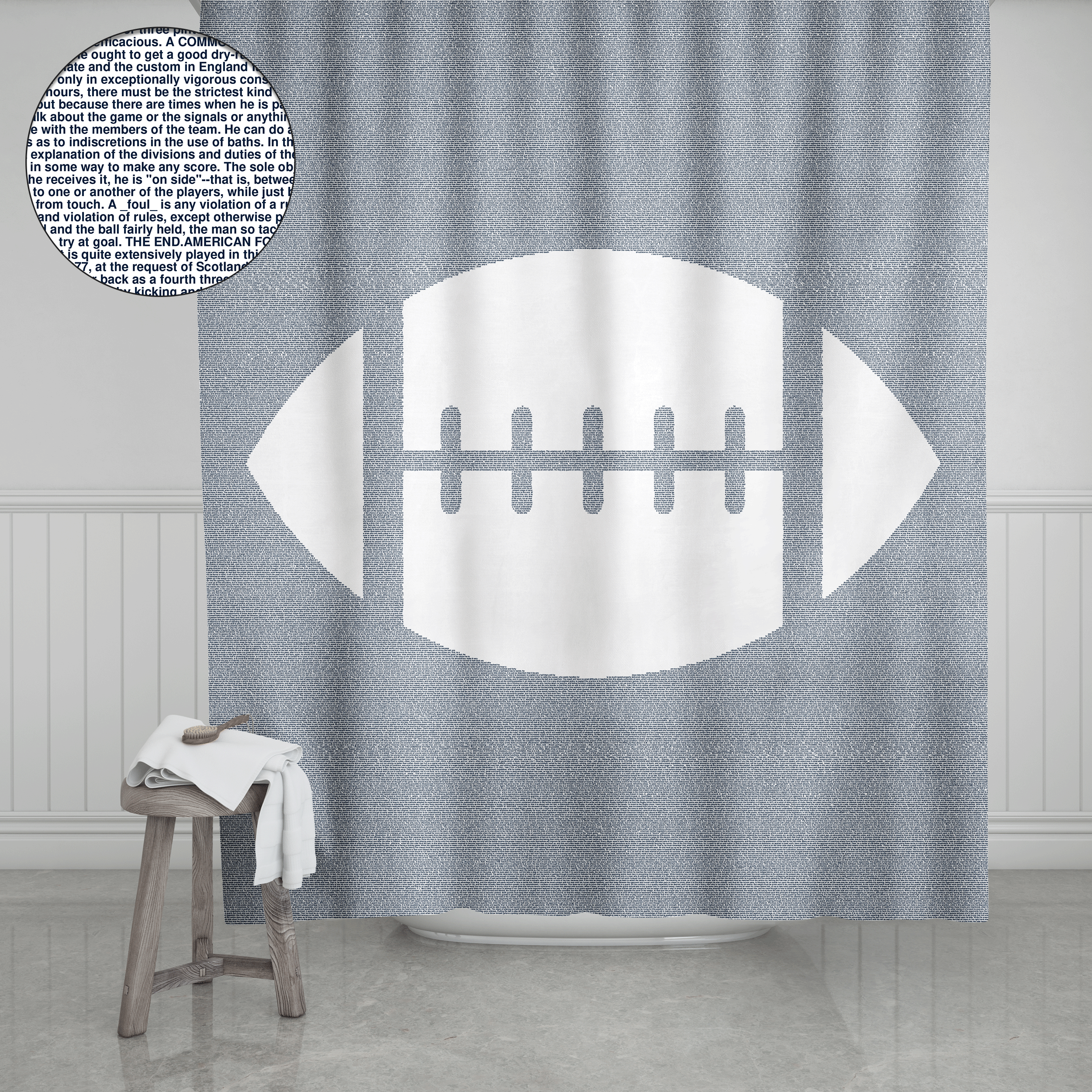Litographs The Original Rules Of American Football Book Shower Curtain
