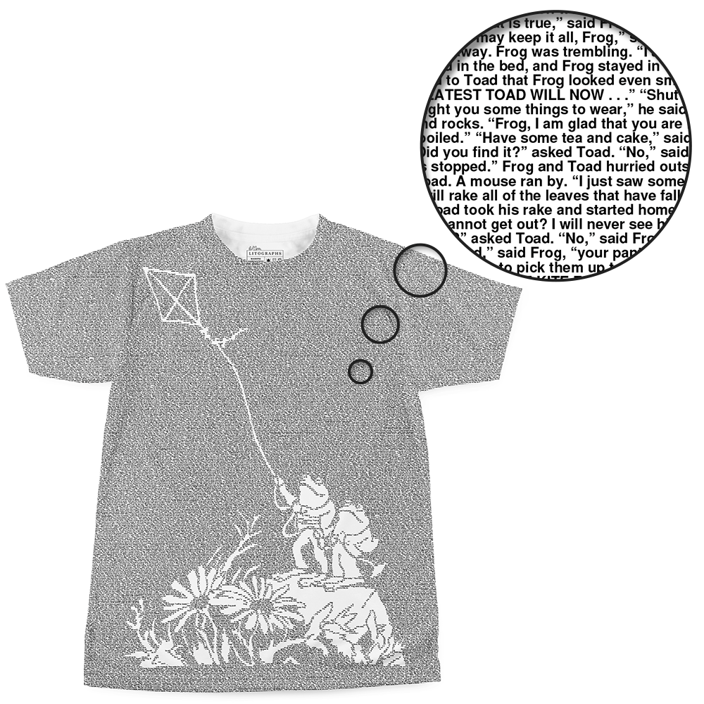 Frog and Toad Book T Shirt Litographs