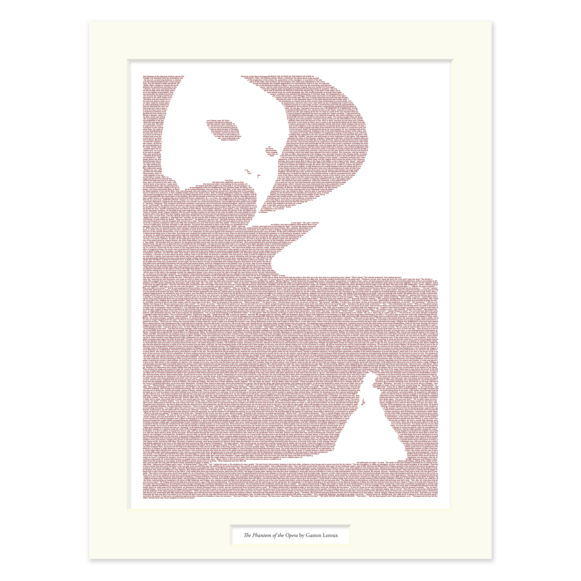 Created from the text of The Phantom of the Opera
