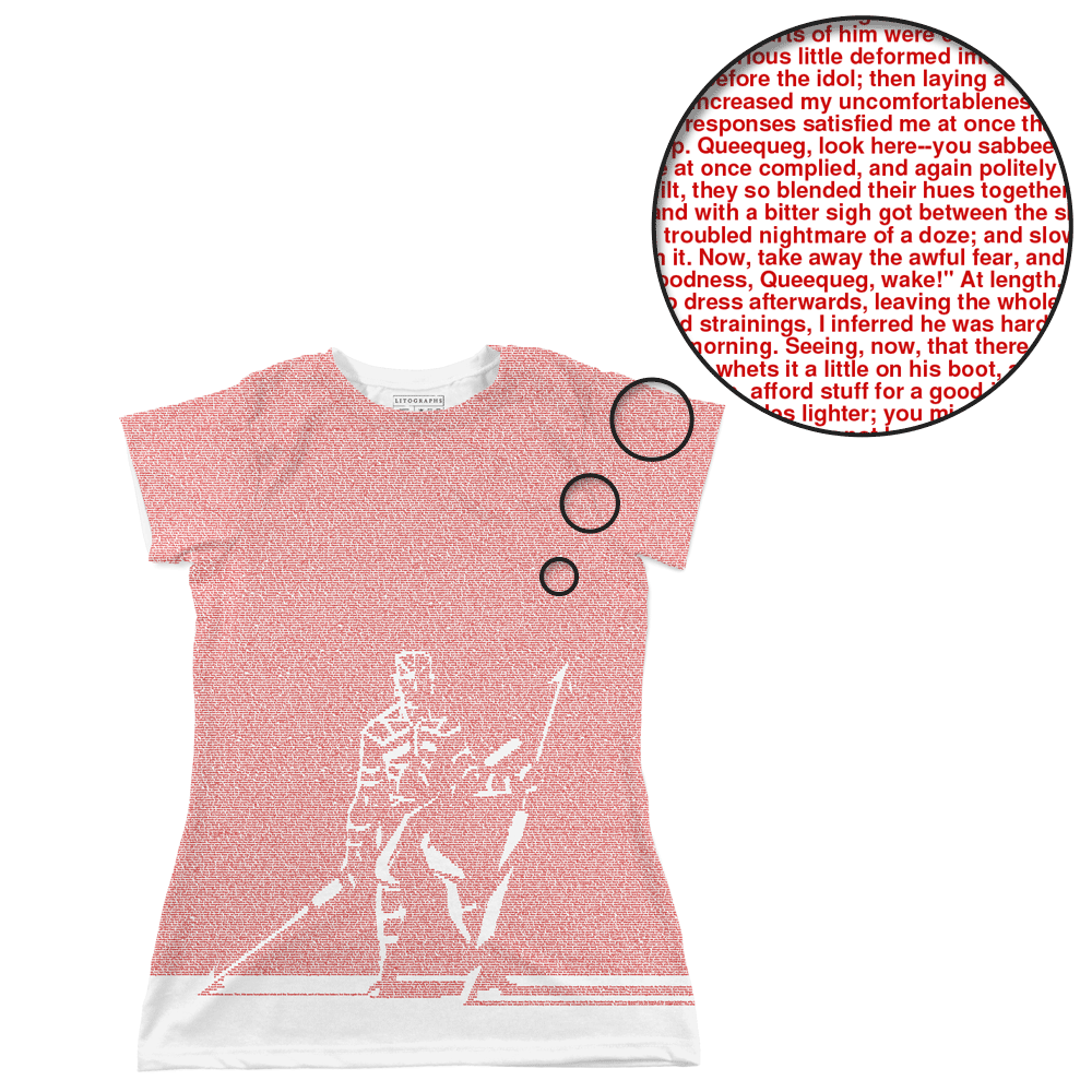 Women's T-Shirts [Out of Print] Herman Melville / Moby-Dick Tee [Gilded] (Cool Blue) (Womens) Moby-Dick unisex book t-shirt — Out of Print