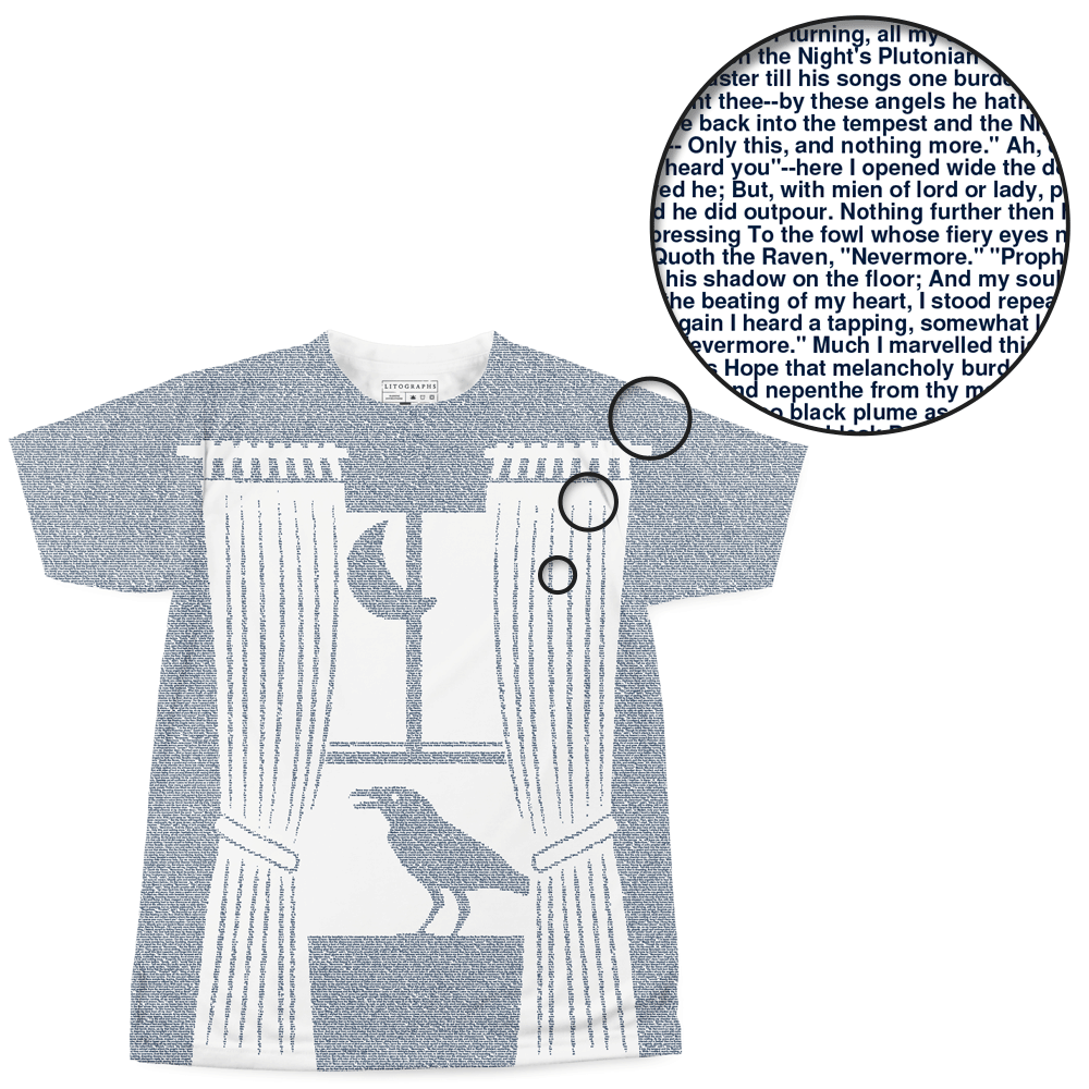 Women's T-Shirts [Out of Print] Edgar Allan Poe / Le Corbeau Tee (White) (Womens) writtenbypoe-women-b_grande.