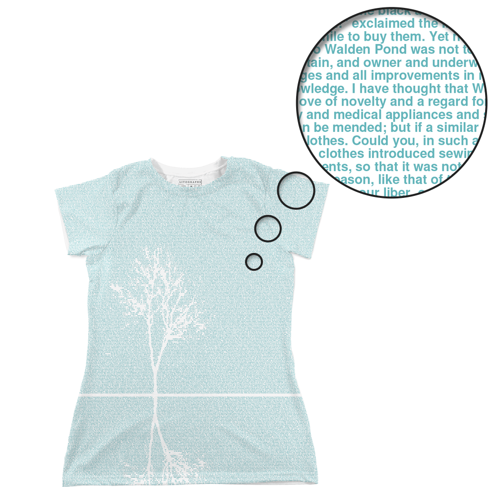 Women's T-Shirts [Out of Print] Henry David Thoreau / Walden Scoop Tee (Vintage ) (Womens) Walden Shirt, Walden by Henry David Thoreau Tee, Walden T